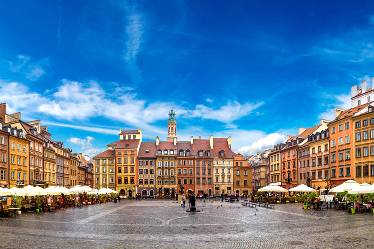 Varsova Varsovan Vanhankaupungin taloja Rynek-aukiolla