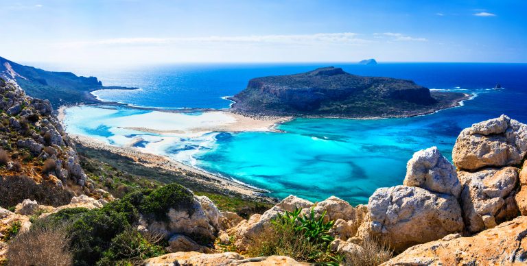 Kreeta, Balos Upea panoramakuva kukkulalta Balos rannalle